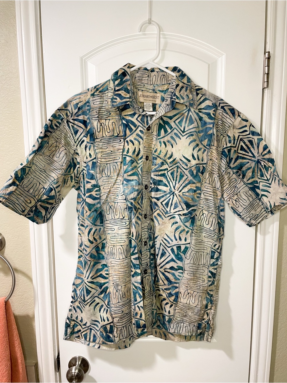 Johari West Teal & Natural Button Up